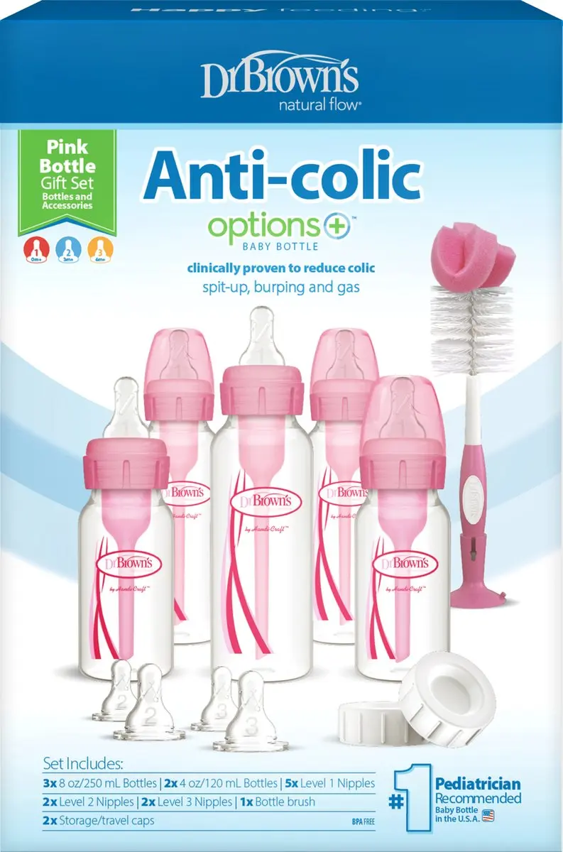 Dr. Brown's Options+ Standaardfles - 15 Stuks - 250ml - Roze