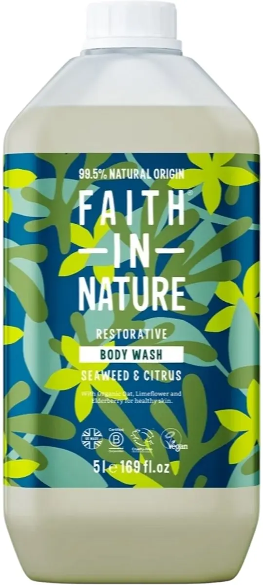 Faith In Nature Zeewier & Citrus Bad- en Douchegel 5L
