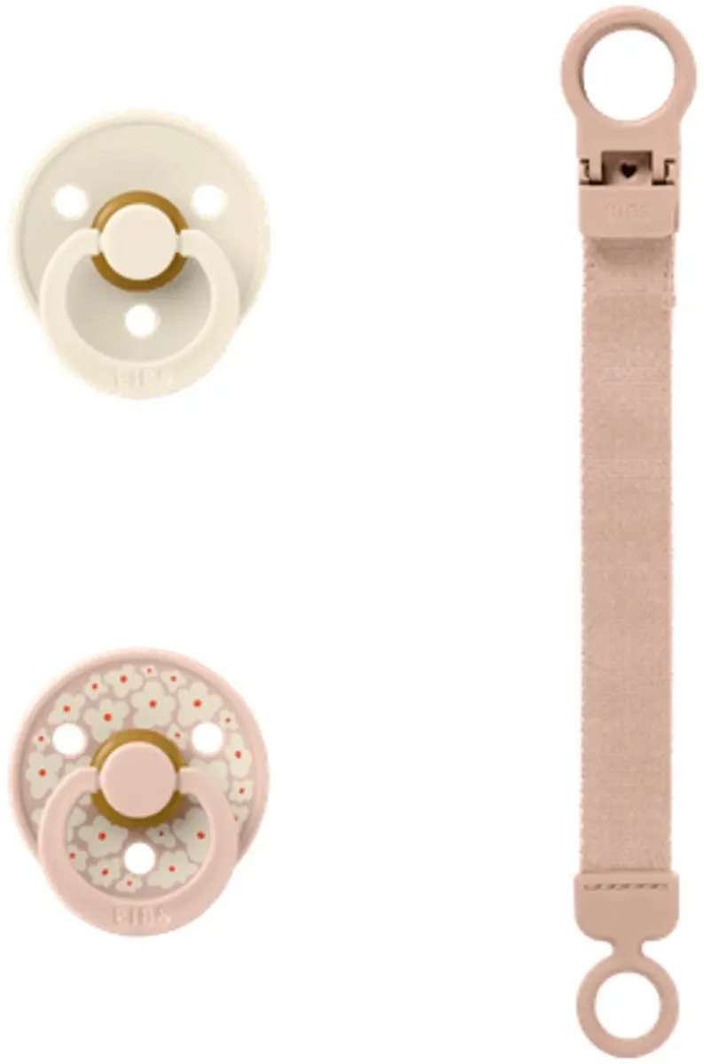 BIBS Pacifier & Clip Gift Set Blush - 2 Stuks