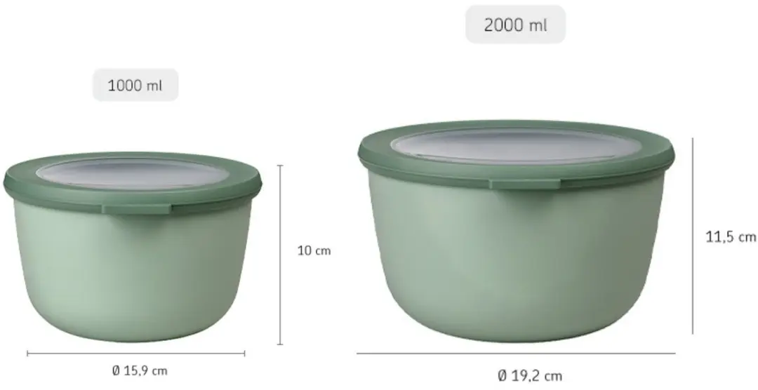 Mepal Cirqula Bewaardoos 2-delig - 3L - Nordic sage