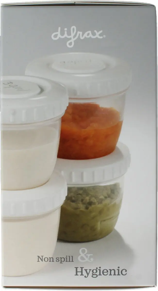 Difrax Moedermelk Bewaarbakjes 200ml - 6 Stuks - Transparant