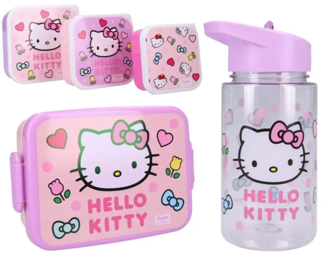 Hello Kitty Schoolset - Rugzak Lunchbox Drinkfles Snackbox