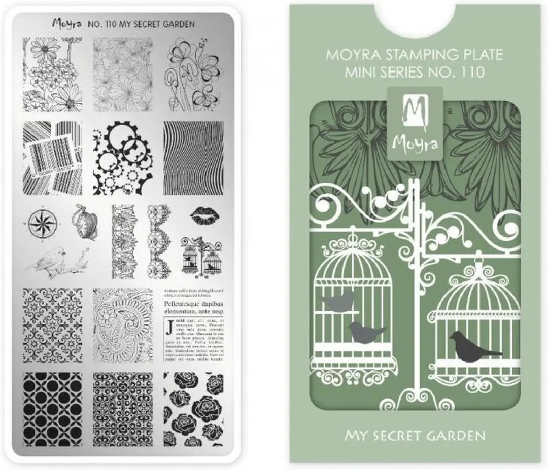 Moyra Mini Stamping Plate M110 My Secret Garden