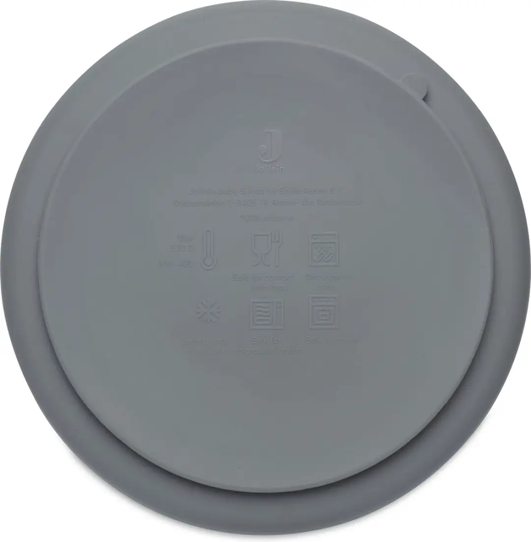 Jollein Siliconen Bordje Storm Grey - Baby 6-18 maanden