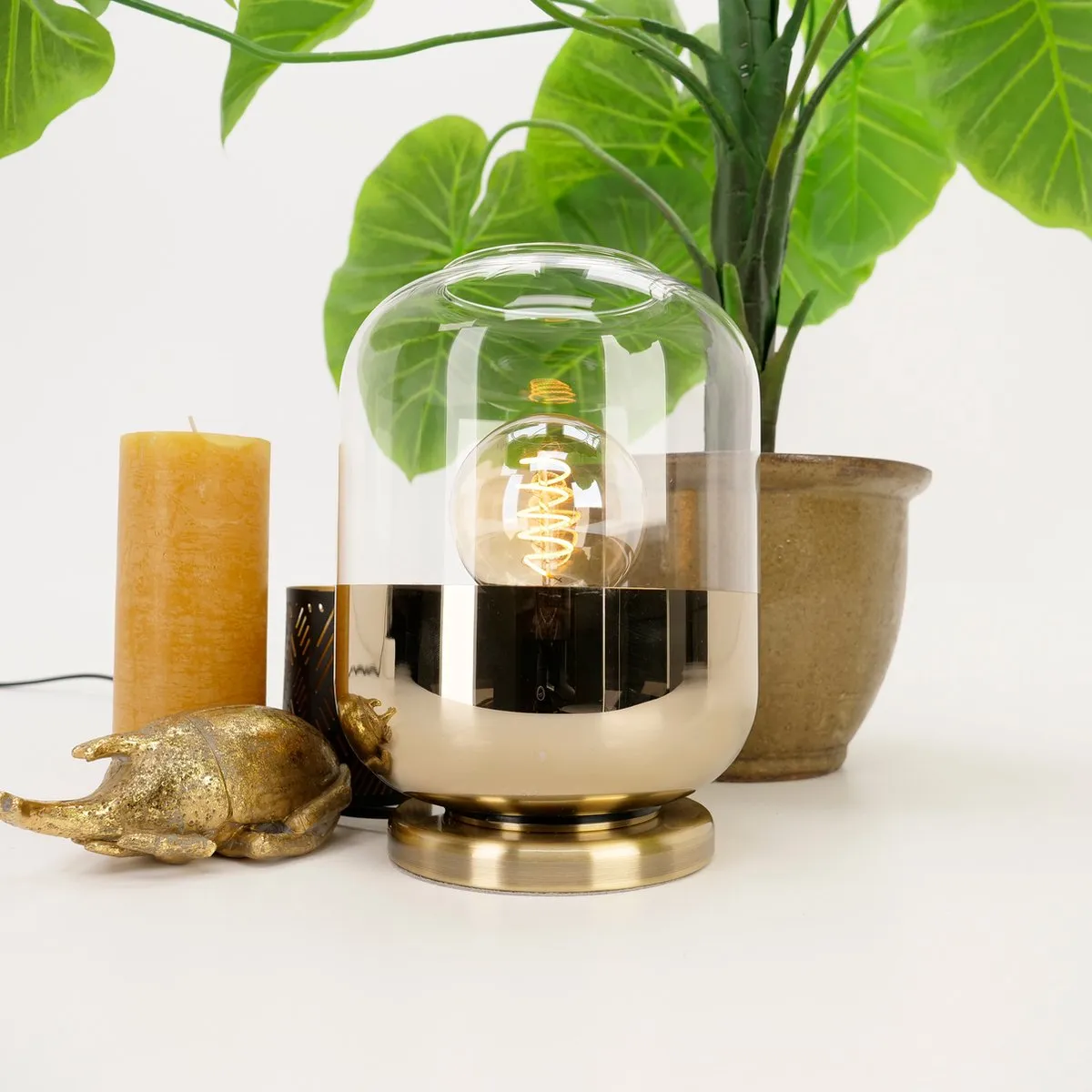 Eglo Maryvilla Tafellamp E27 - Ø17cm - Goud