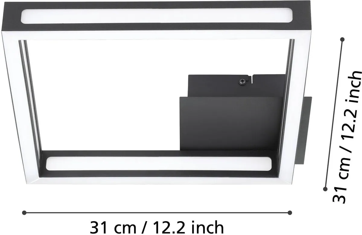 Eglo Altaflor Plafondlamp 12x LED 31.5cm - Zwart/Wit