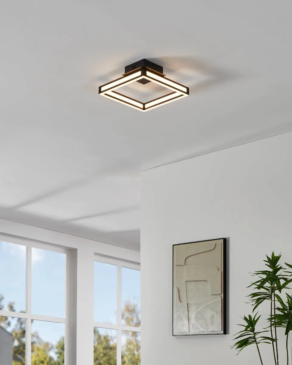 Eglo Altaflor Plafondlamp 12x LED 31.5cm - Zwart/Wit