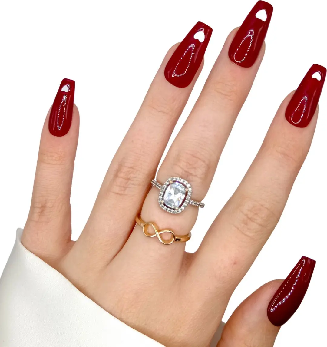 SD Press on Nails B-188 Plaknagels - Rood Hartje - 20 Stuks