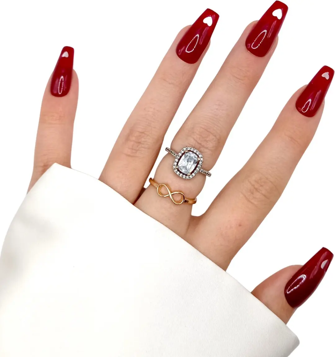 SD Press on Nails B-188 Plaknagels - Rood Hartje - 20 Stuks