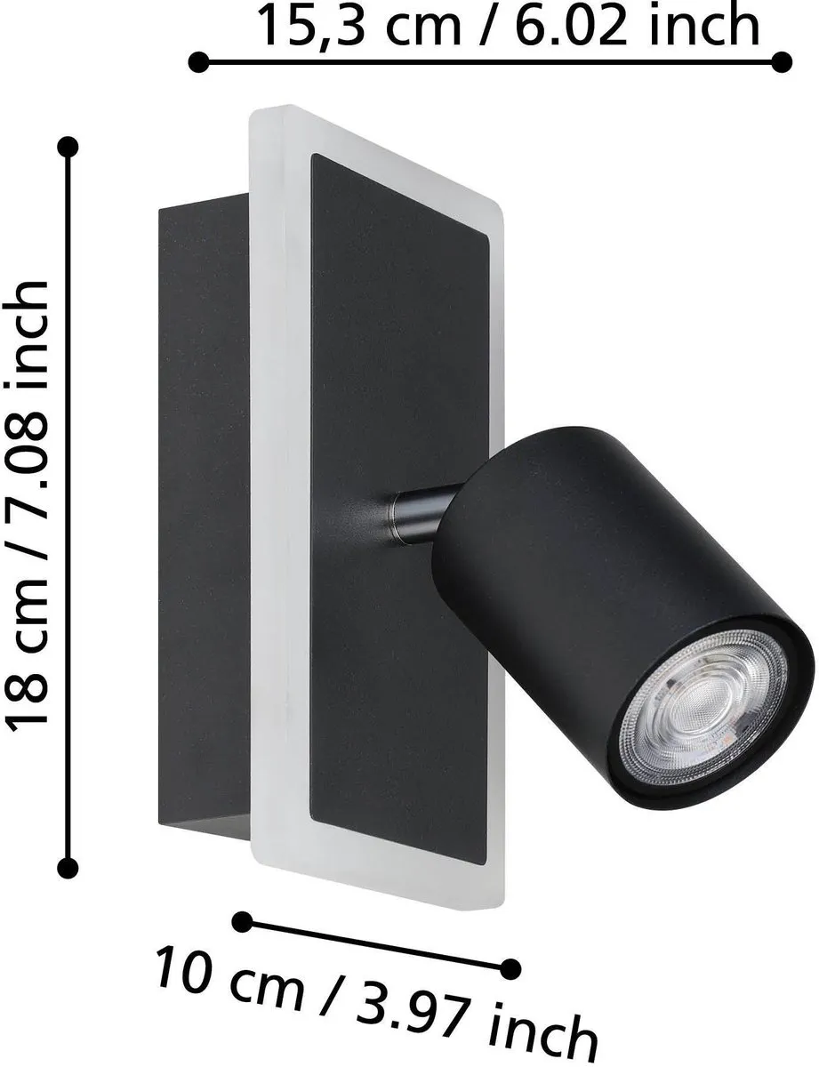 Eglo Rimbocchi 1 Spot LED 18cm - Zwart