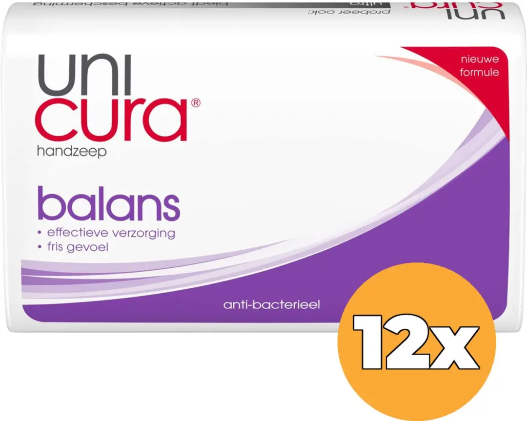 Unicura Antibacteriële Blokzeep Balance 12x180g - afbeelding 6 van 6