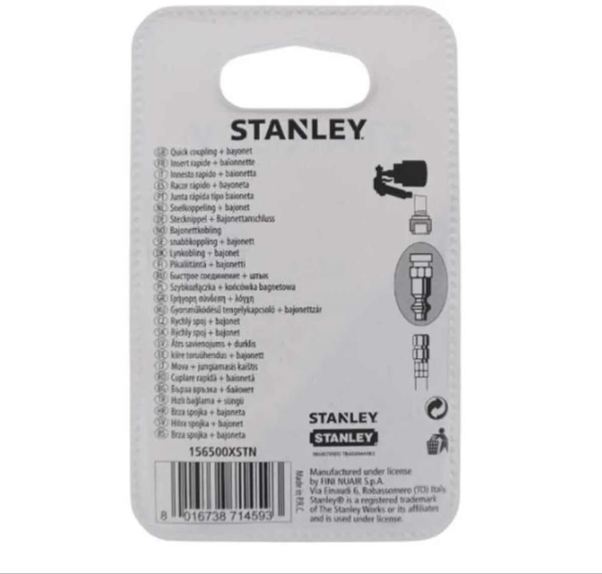 Stanley 156500XSTN Snelkoppeling - Bajonet