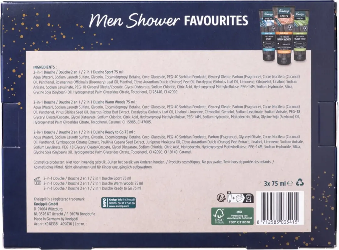 Kneipp Geschenkset Men Shower Favourites - 4x1 - Multicolor