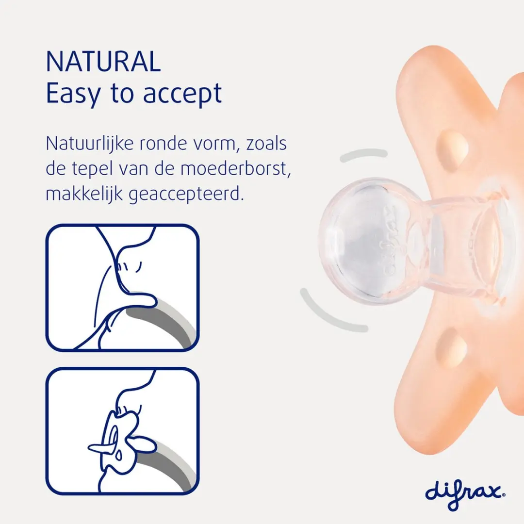 Difrax Fopspeen Natural 0-6 Maanden - Siliconen - 2 Stuks