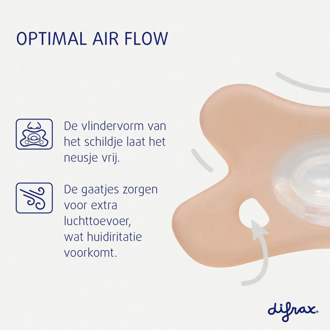 Difrax Fopspeen Natural 0-6 Maanden - Siliconen - 2 Stuks