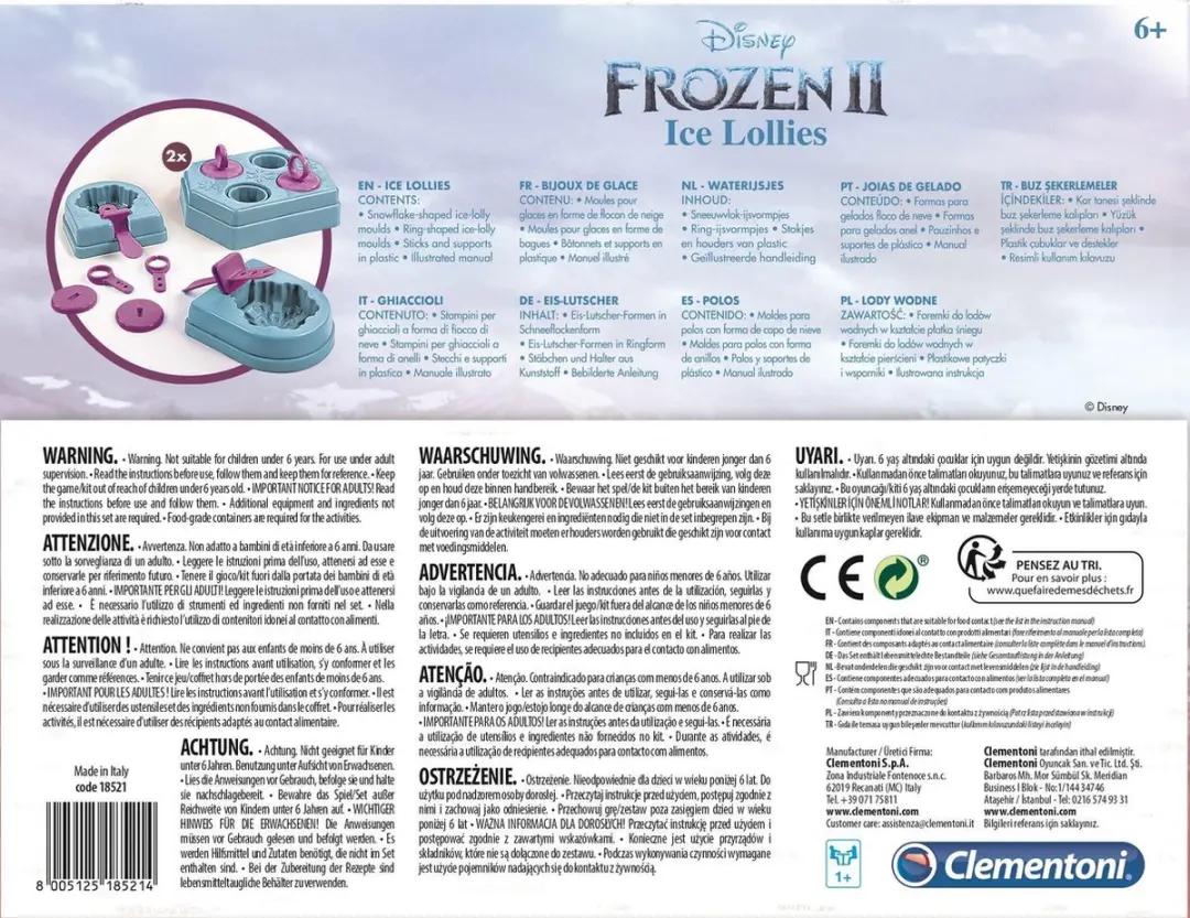 Clementoni Frozen 2 IJslolly Ringen - 6 Stuks - 4 Personen