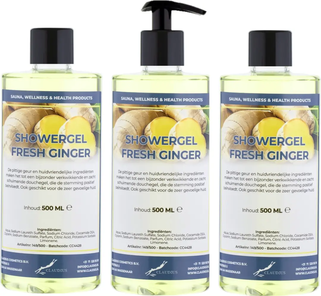 Splashbox Cosmetics Fresh Ginger Douchegel 500ml - 3 Stuks