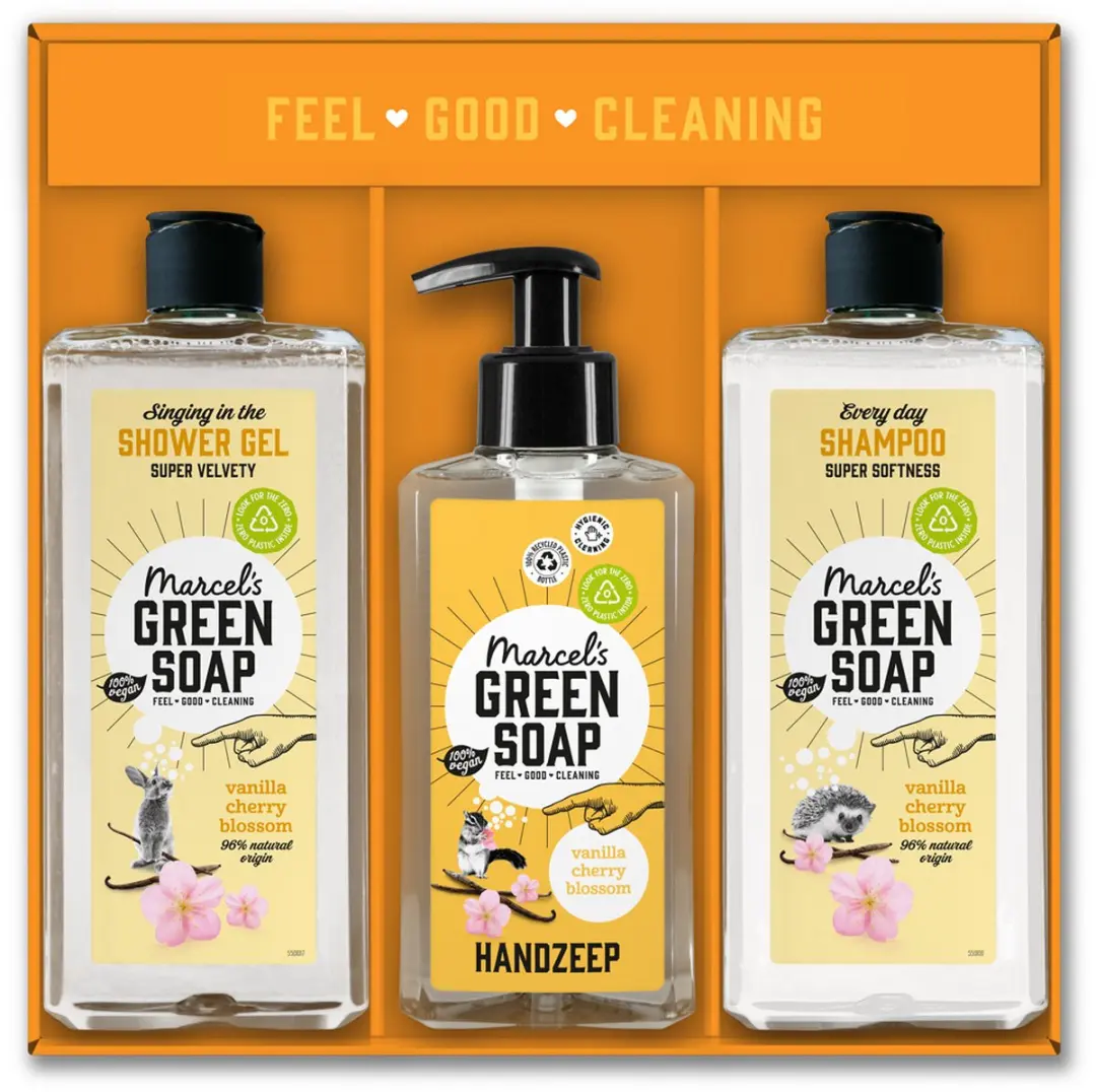 Marcel's Green Soap Geschenkset Vanille & Kersenbloesem - 3 Stuks