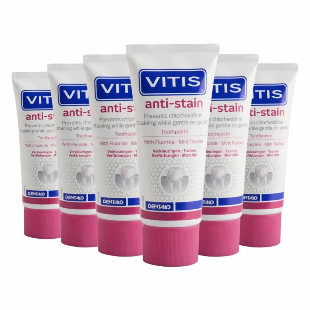 Vitis Anti-Stain Tandpasta 50ml - 6 Stuks