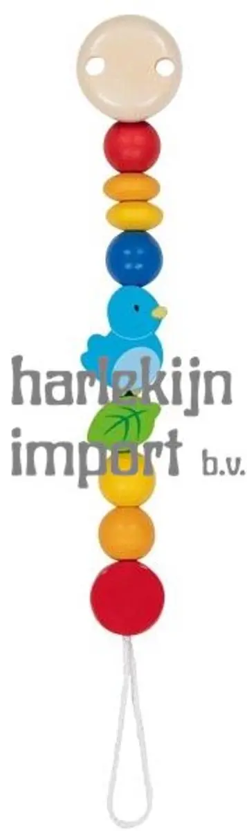 Goki Fopspeenketting Vogel - Hout - Multikleur