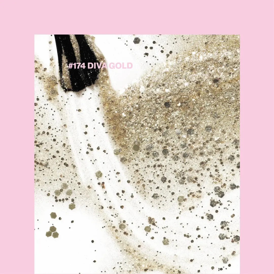 Pink Gellac Diva Gold 174 Gellak 15ml - Gouden Glitter