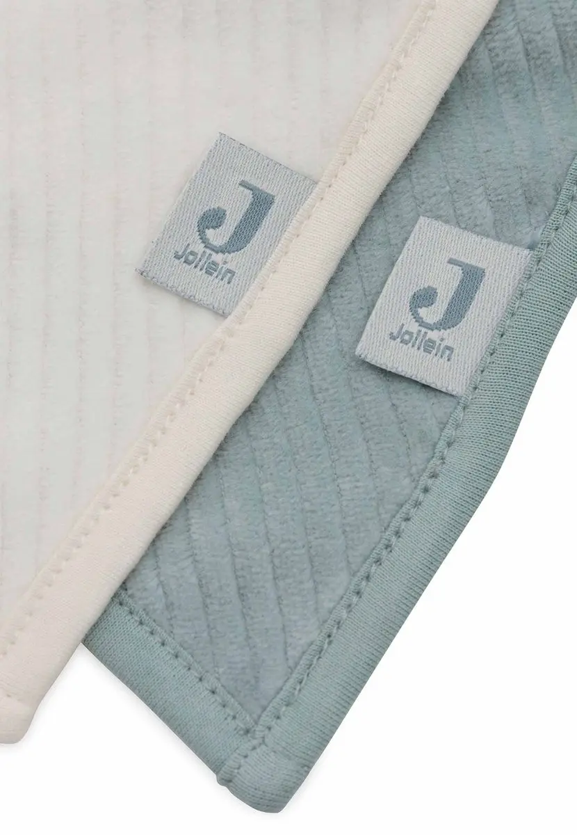 Jollein Slab Bandana Velvet Rib Sea Green/Ivory - 2 Stuks - afbeelding 6 van 6