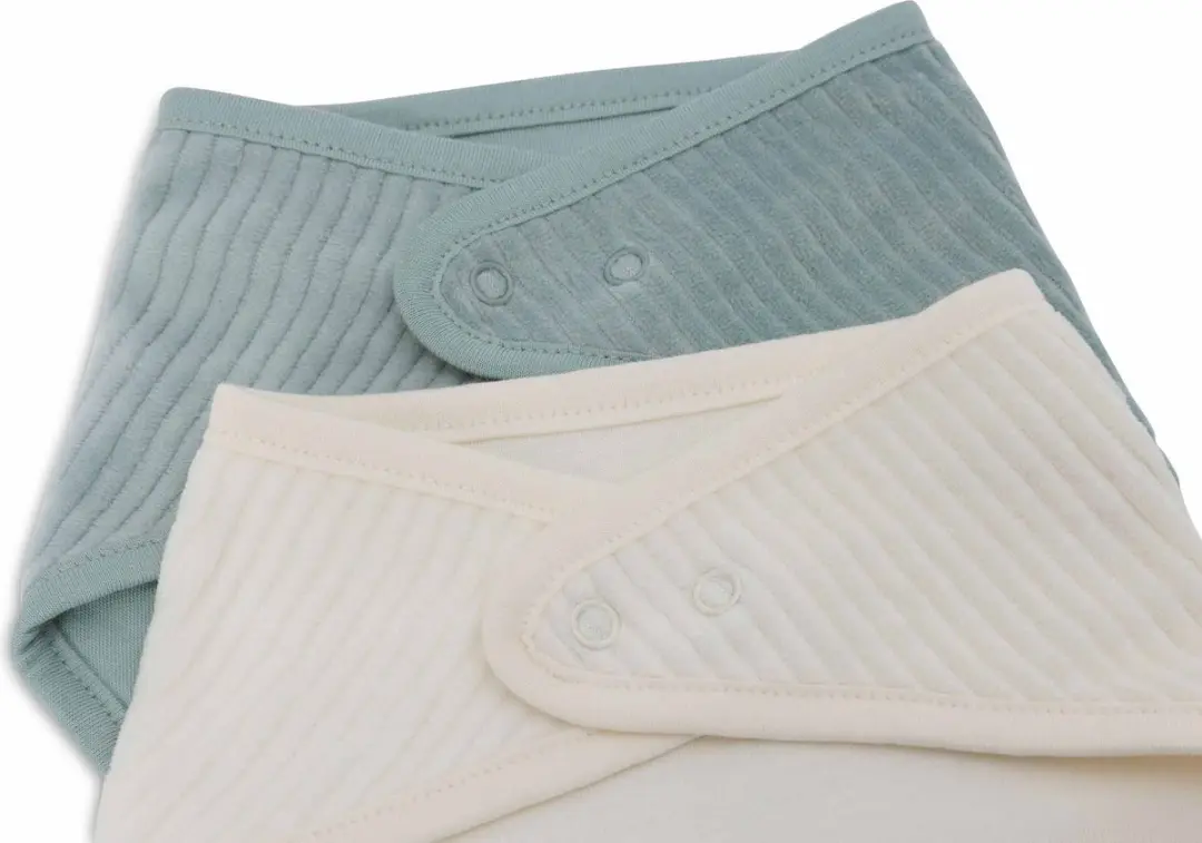 Jollein Slab Bandana Velvet Rib Sea Green/Ivory - 2 Stuks