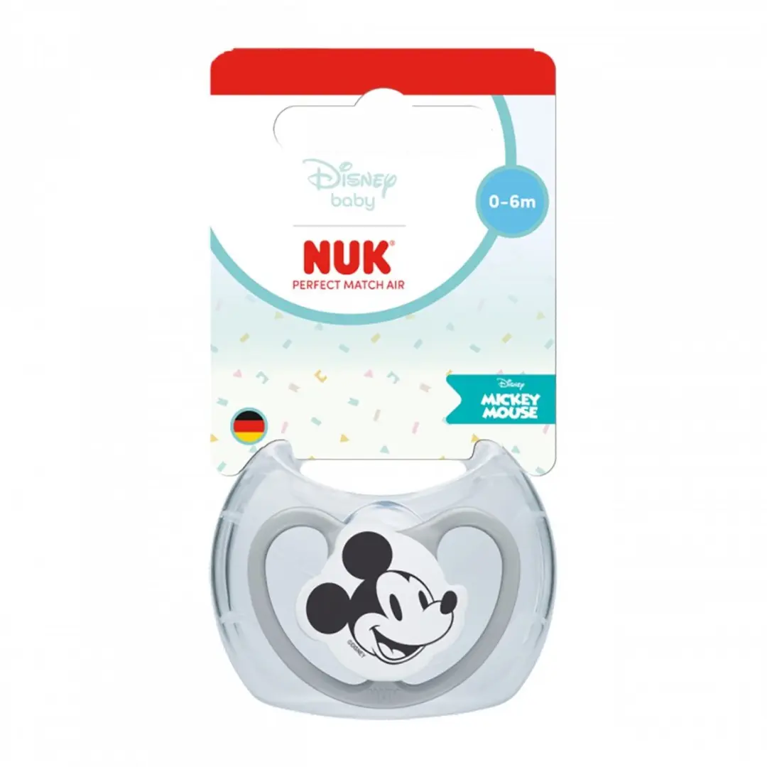 NUK Perfect Match Luchtfopspeen Siliconen Grijs 0-6 Maanden