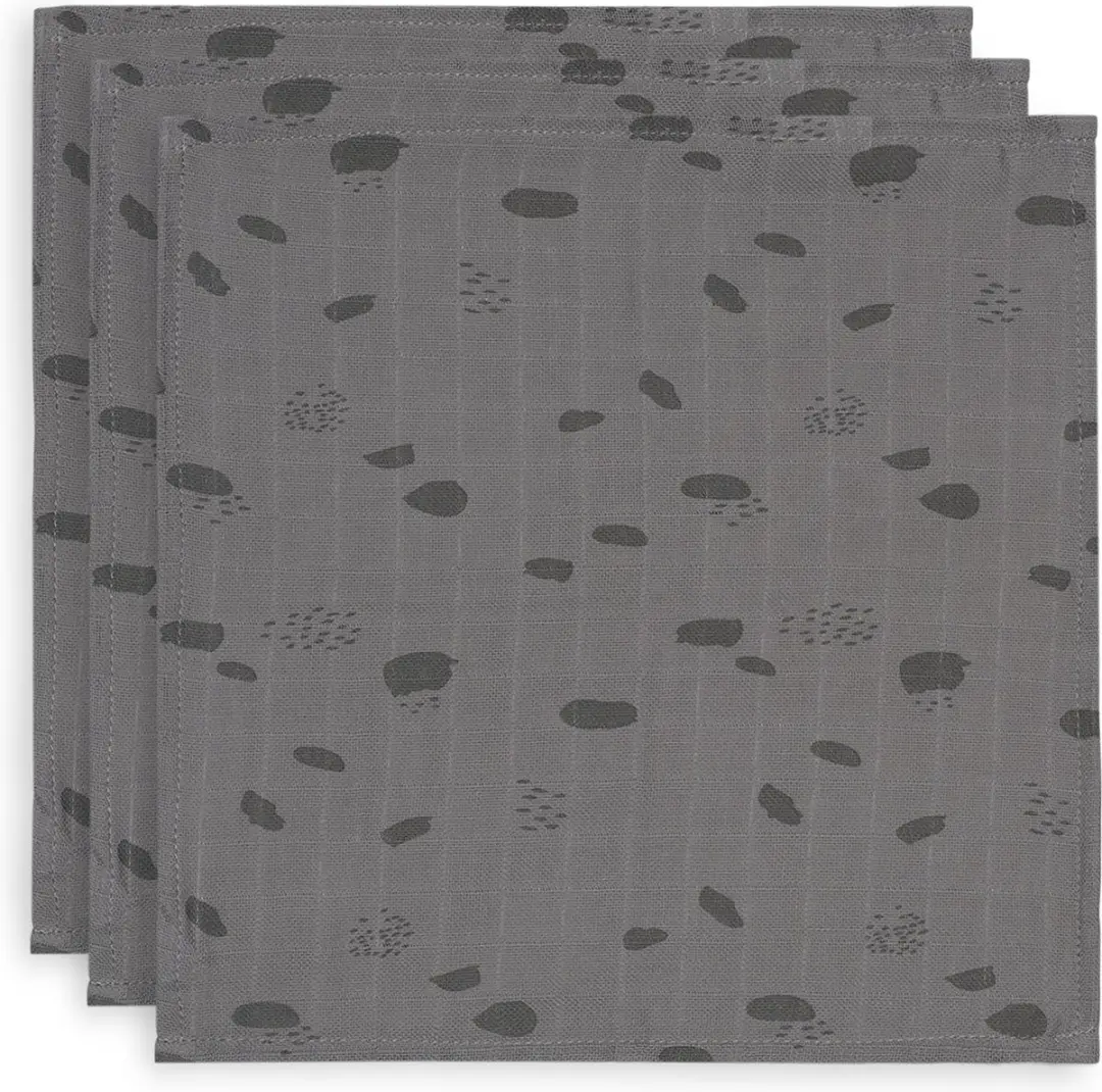 Jollein Hydrofiel Monddoekje Spot Storm Grey - 3 Stuks