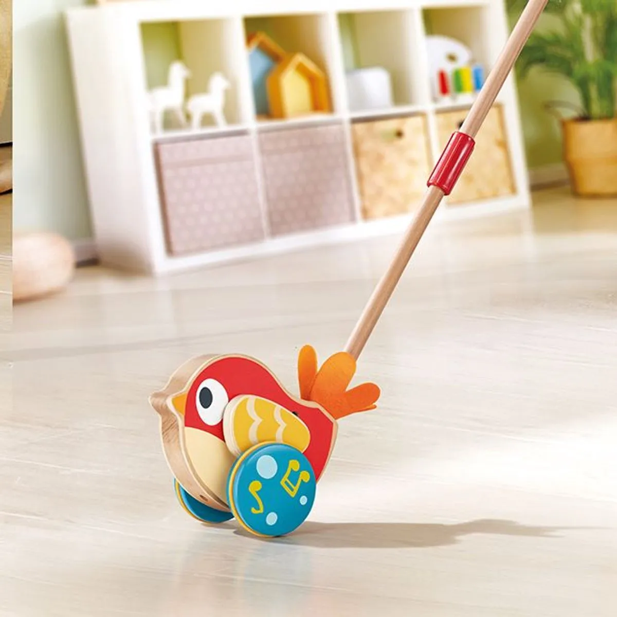 Hape Schiebevogel Lilly - 1 Duwstok - Veelkleurig
