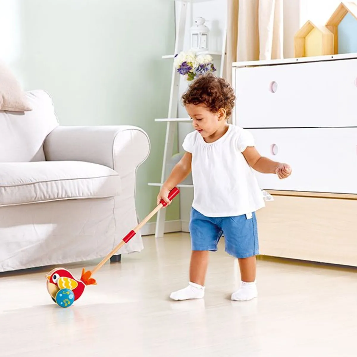 Hape Schiebevogel Lilly - 1 Duwstok - Veelkleurig