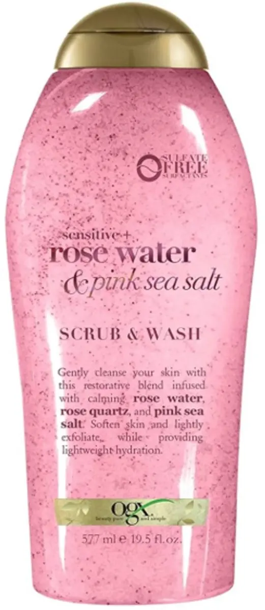 OGX Sensitive Rose Water & Pink Sea Salt Body Scrub 577ml