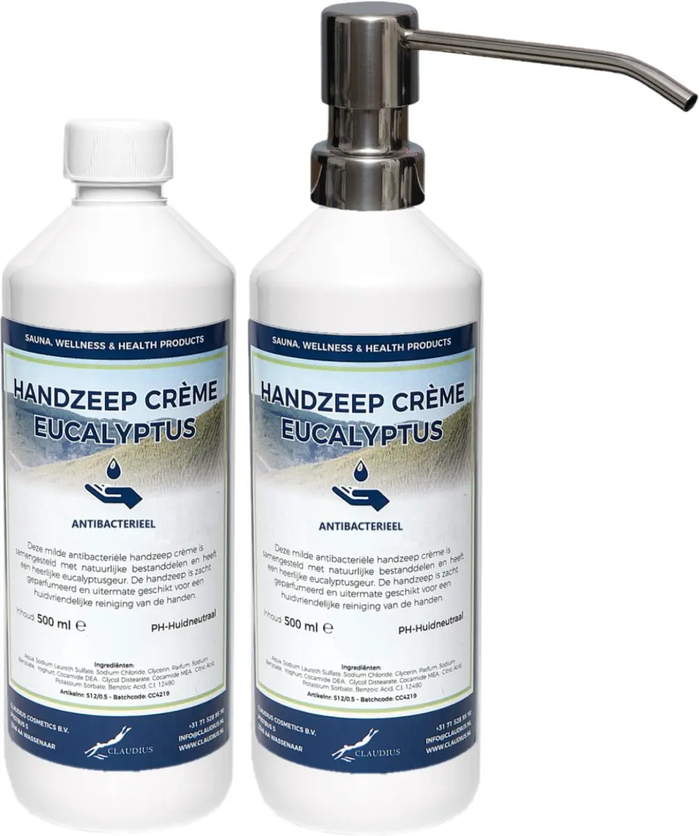 Splashbox Cosmetics Handzeep Crème Eucalyptus 500ml - Set van 2