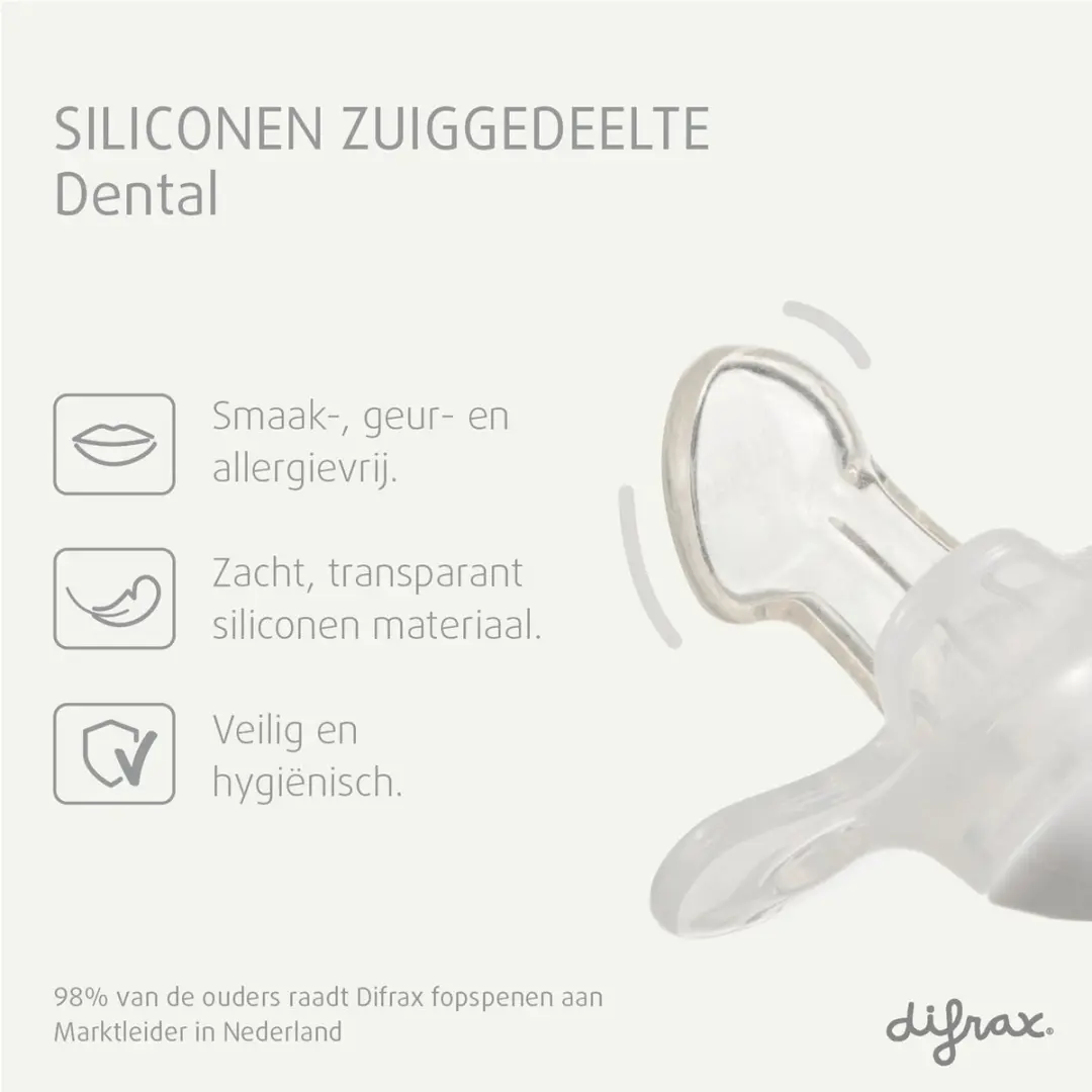 Difrax Fopspeen 6+ Maanden Dental Glow in the Dark - 2 Stuks