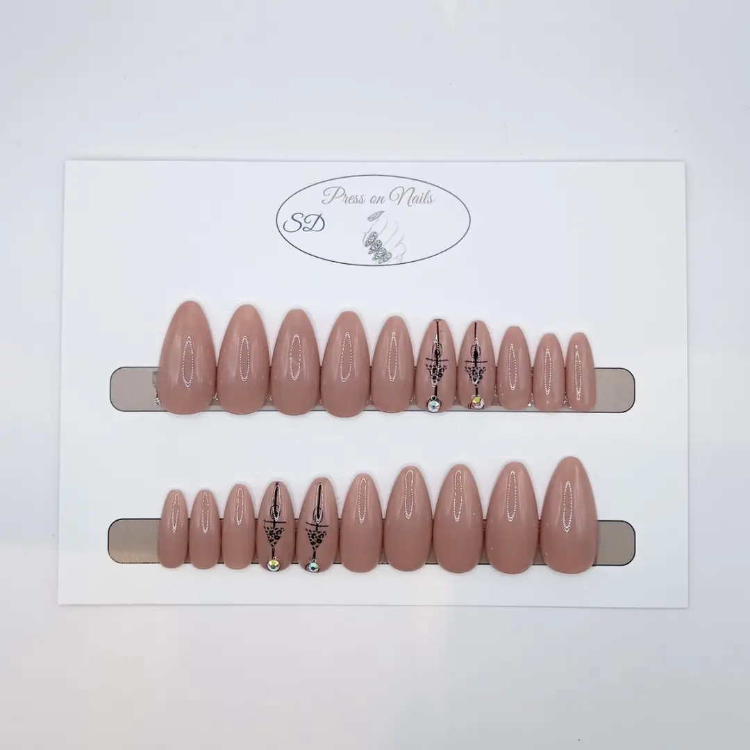SD Press on Nails B-222 Plaknagels Nude - 20 Stuks