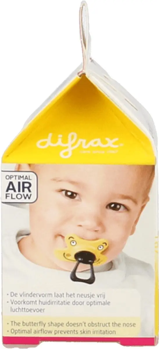 Difrax Fopspeen Dental Semi Filled 12+ Mnd - Roze/Zwart - afbeelding 6 van 6