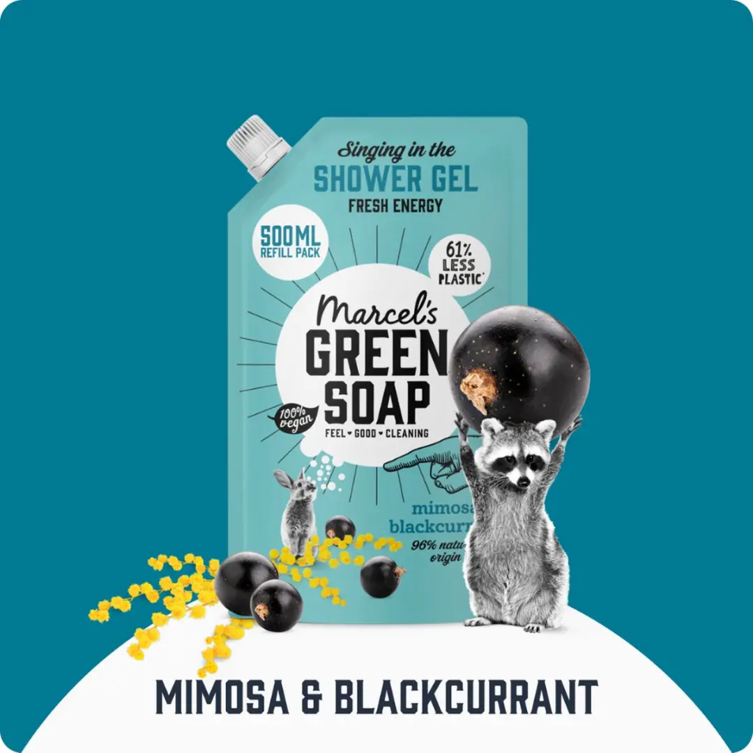 Marcel's Green Soap Douchegel Navulling Mimosa & Zwarte Bes - 6x500ml