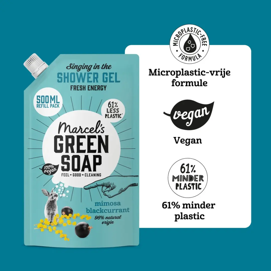 Marcel's Green Soap Douchegel Navulling Mimosa & Zwarte Bes - 6x500ml
