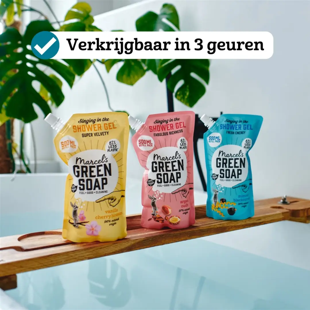 Marcel's Green Soap Douchegel Navulling Mimosa & Zwarte Bes - 6x500ml