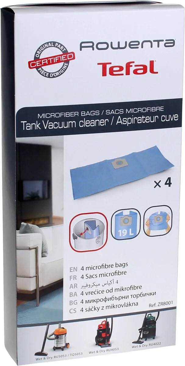 Rowenta ZR8001 Microvezelzakken - 4 Stuks