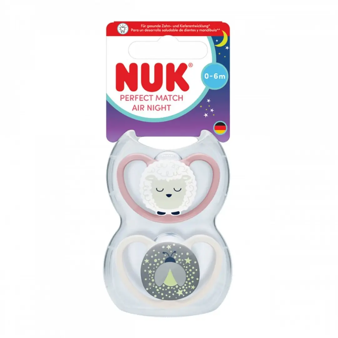 NUK Perfect Match Air Nachtfopspeen Multicolor - 2 Stuks
