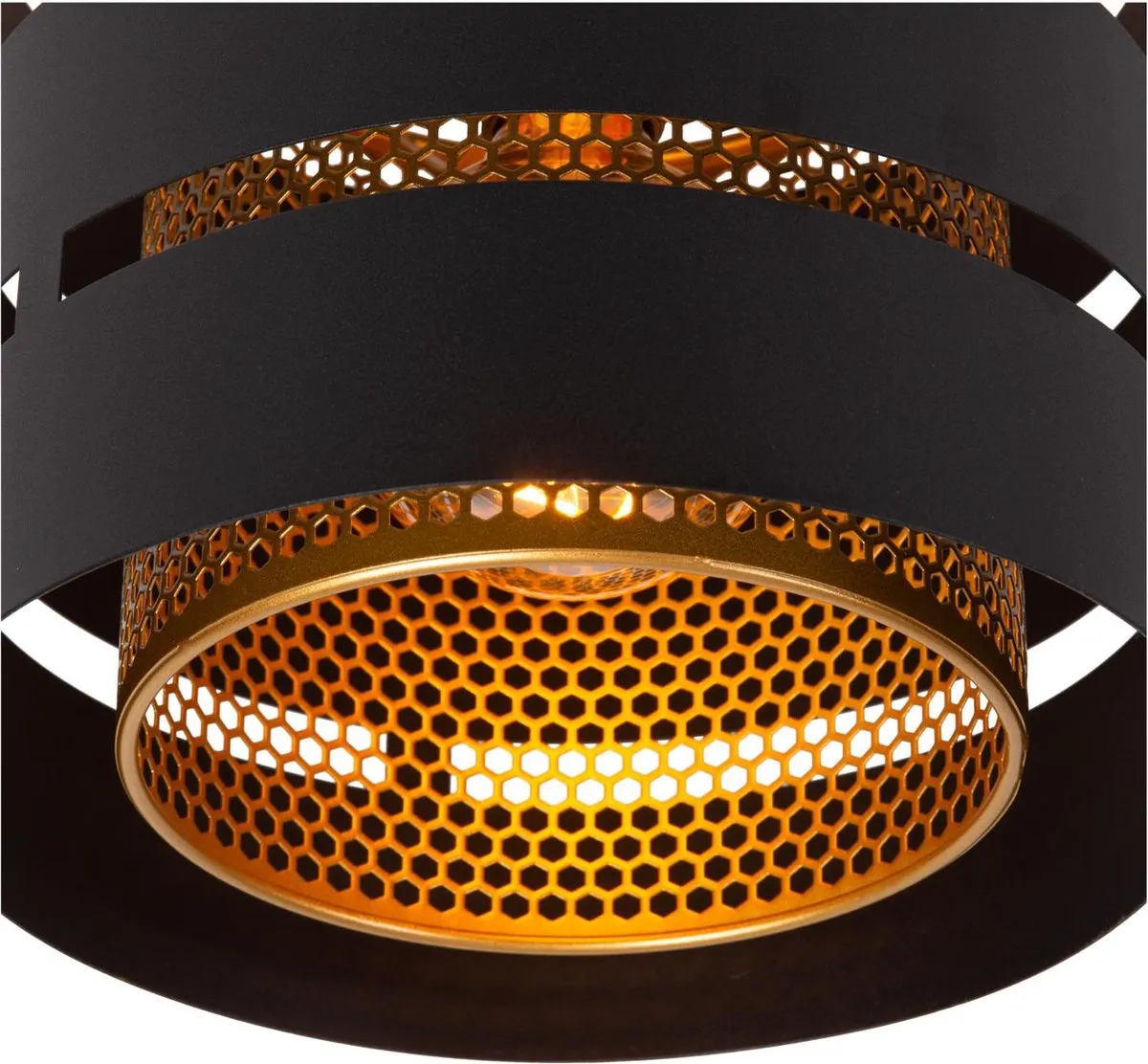 Lucide ROSAS Plafondlamp Ø26cm - 1xE27 - Zwart