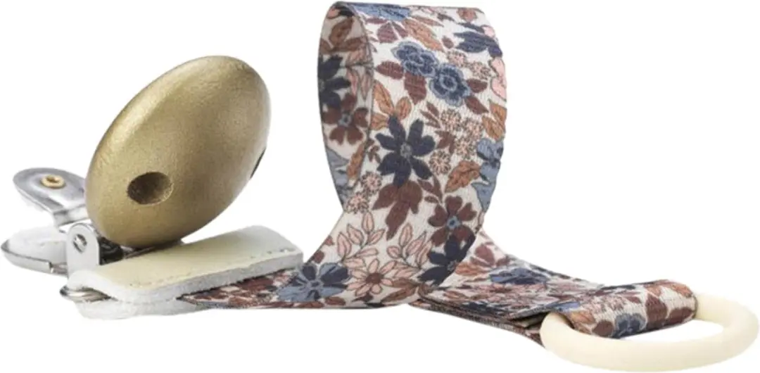 Elodie Fopspeenketting Blue Garden - Blauwe bloemenprint