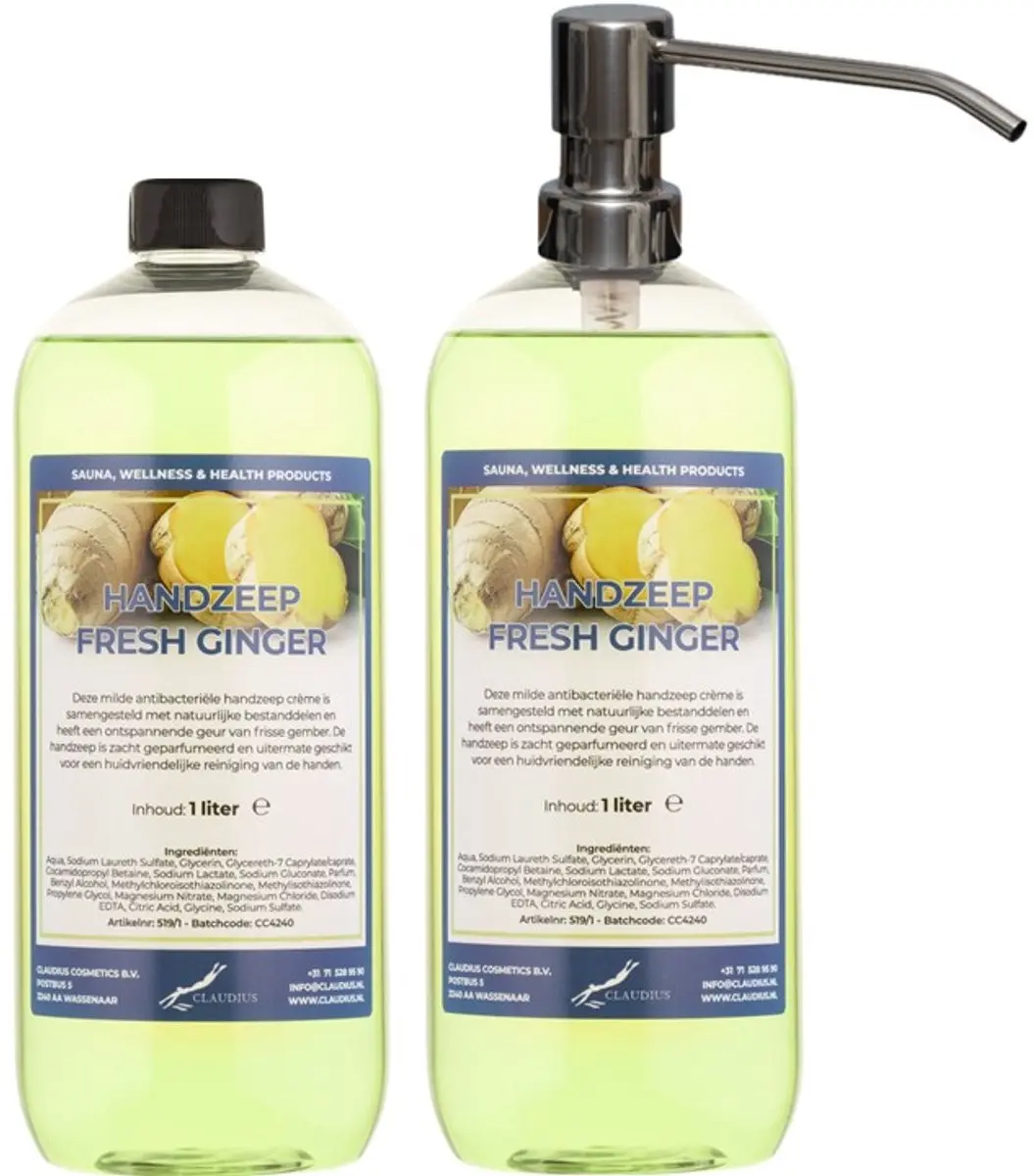 Splashbox Cosmetics Handzeep Fresh Ginger 2 Liter - 2 Stuks