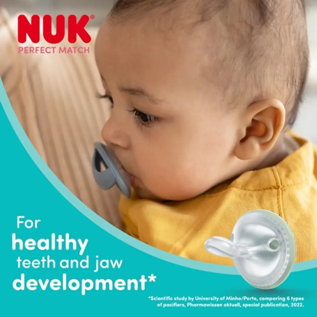 NUK Perfect Match Fopspeen 0-6 Maanden - Blauw & Mint - 2 Stuks
