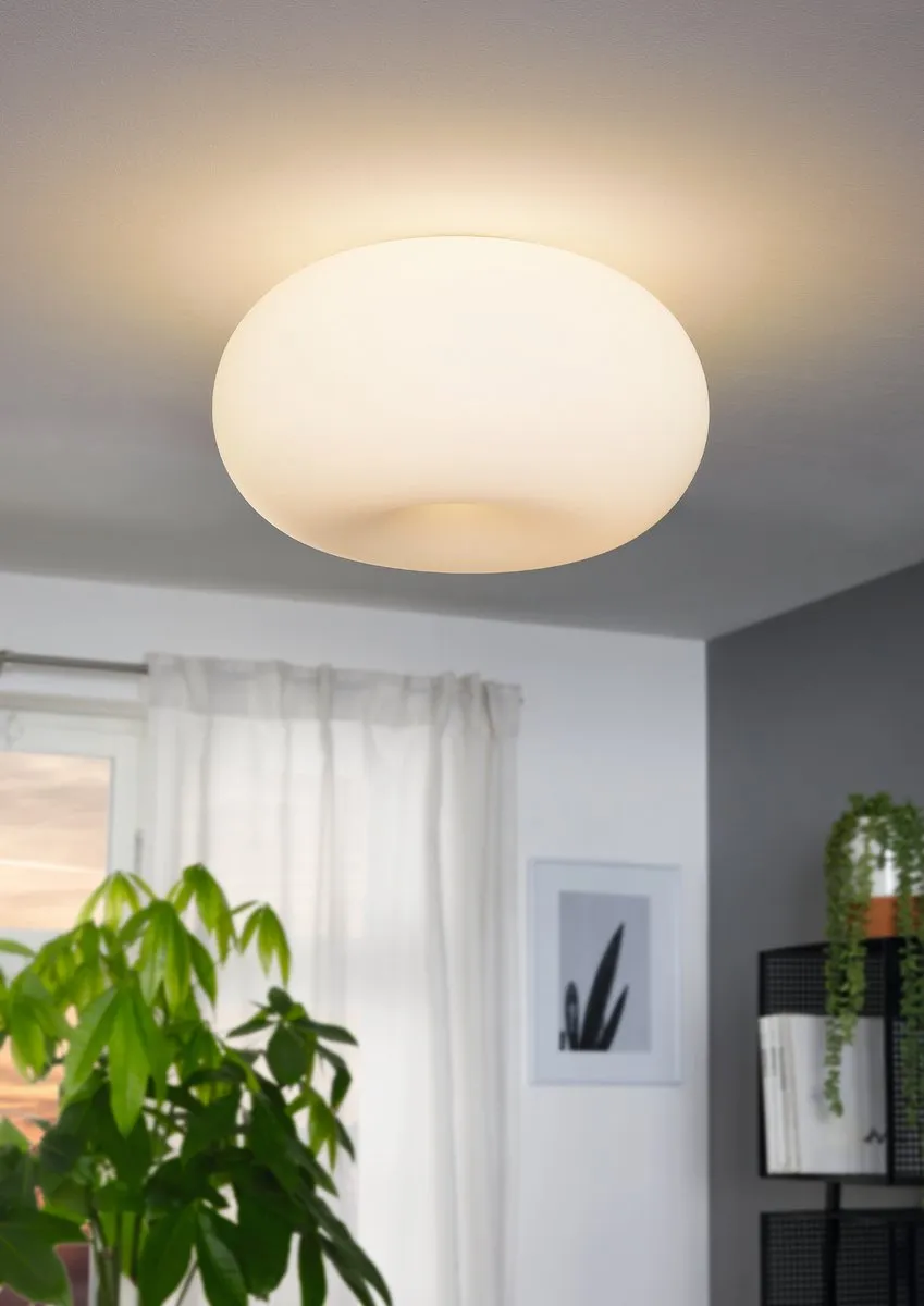Eglo Optica Plafondlamp Ø35cm Nikkel-Mat Wit - afbeelding 6 van 6