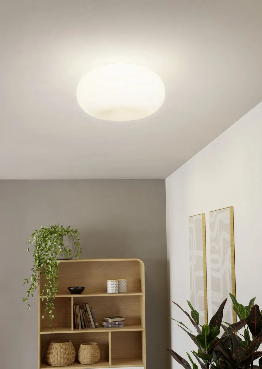 Eglo Optica Plafondlamp Ø35cm Nikkel-Mat Wit