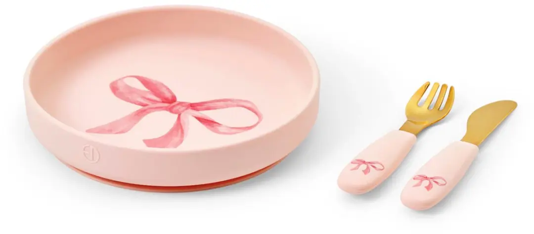 Elodie Silcone Eetset Roos Bow