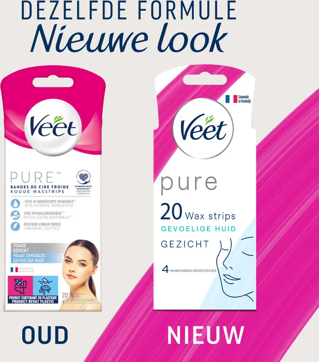 Veet Ontharingsstrips Gezicht Hypoallergene Minima - 20 Stuks