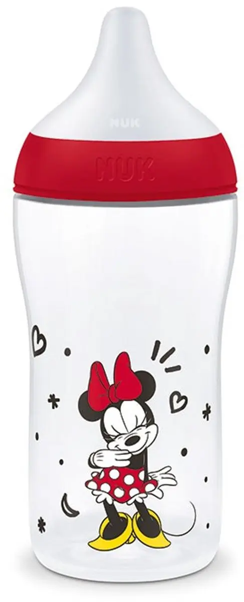 NUK Perfect Match Babyfles 260ml - Siliconen Speen M - Minnie - Rood